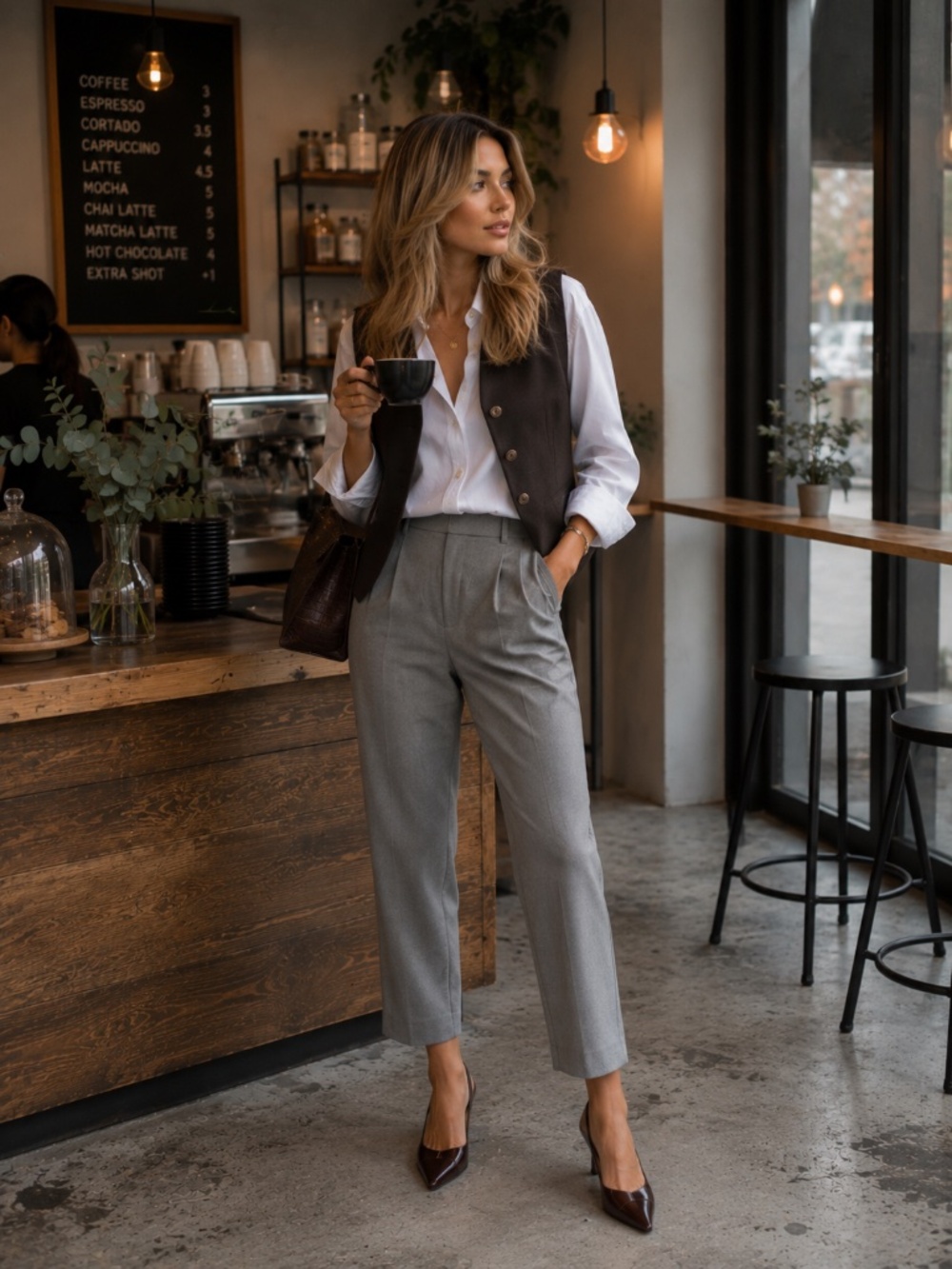 {Dress Forum} Charcoal Herringbone Pants